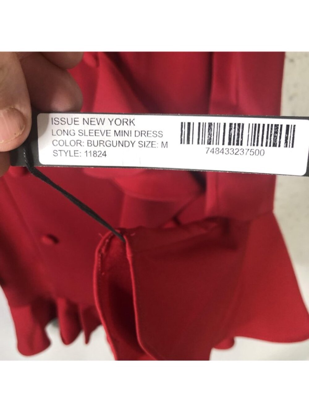 Issue New York Dress Womens M Red Ruffle Jacket Mini Long Sleeve Party Cocktail - Picture 8 of 16